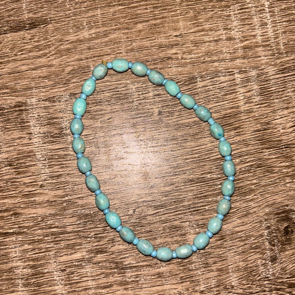 New blue beaded bracelet